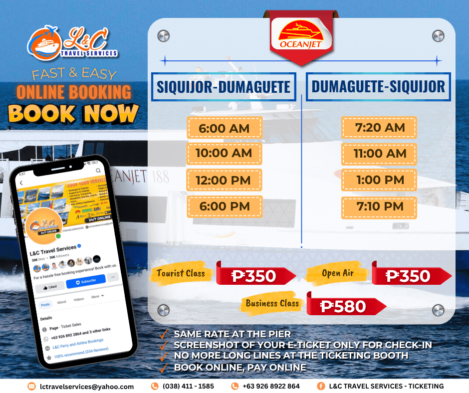 Siquijor to Dumaguete (vice versa)