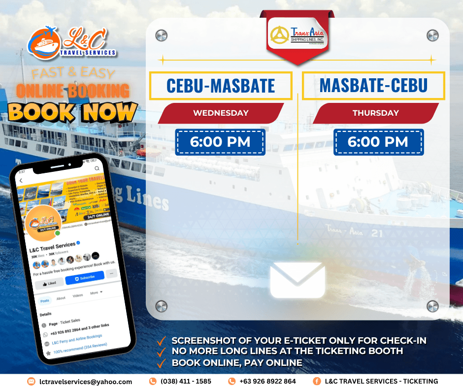 Cebu to Masbate (vice versa)