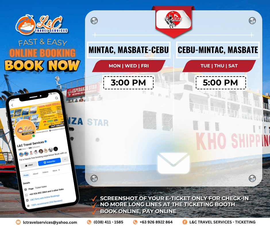 Mintac, Masbate to Cebu (vice versa)