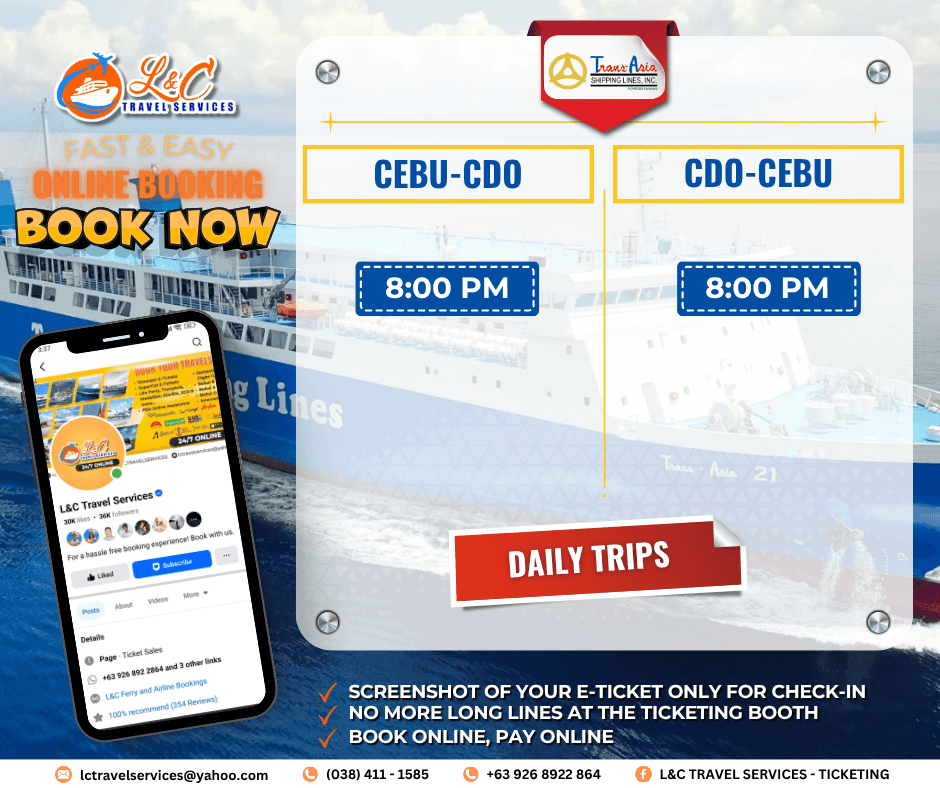 Cebu to Cagayan De Oro (vice versa)
