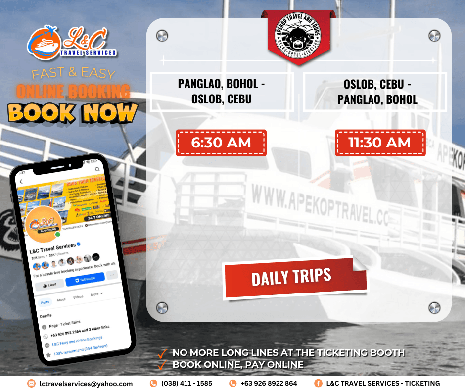 Panglao, Bohol to Oslob, Cebu (vice versa)