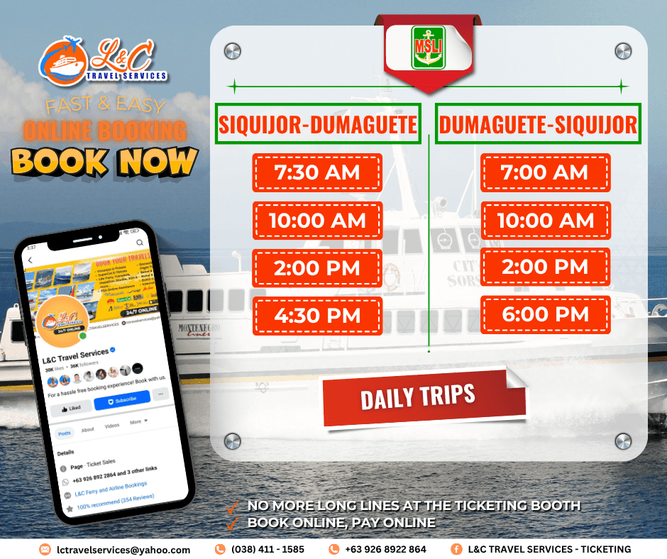 Siquijor to Dumaguete (vice versa)