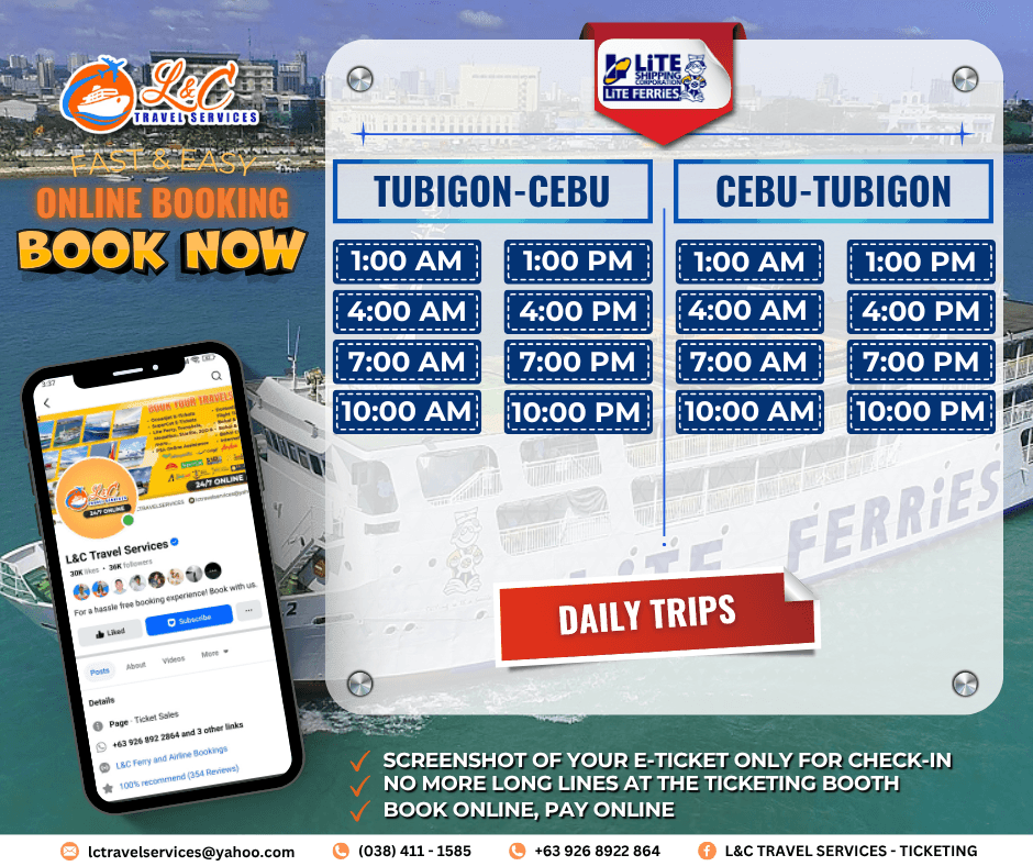 Cebu to Tubigon (vice versa)