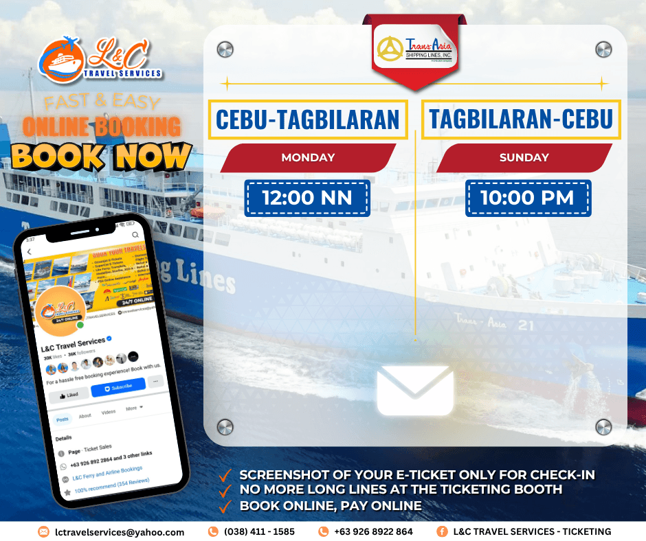 Cebu to Tagbilaran (vice versa)