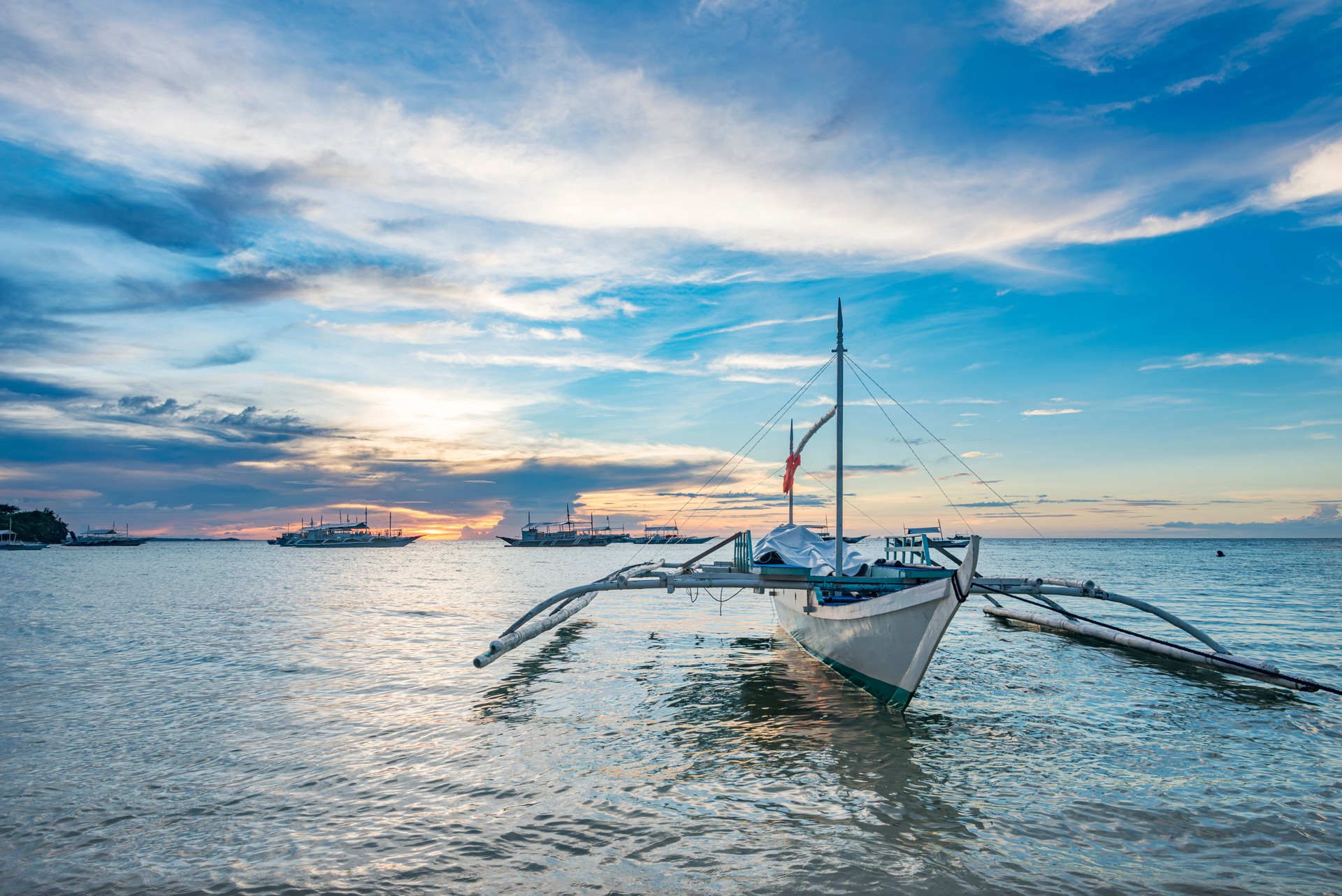 Banca Boat at Sunset in Malapascua